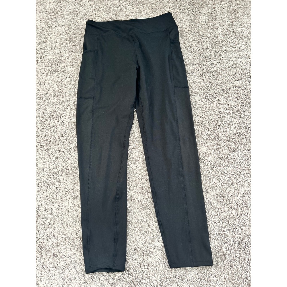 SO The Sporty High Rise 7/8‎ Leggings Black Luxe Side Pockets Womens Size M NEW